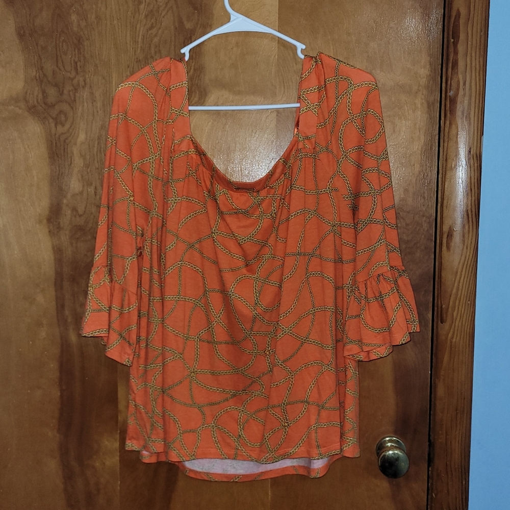 Michael Kors Orange Chain Patterned Top - image 6